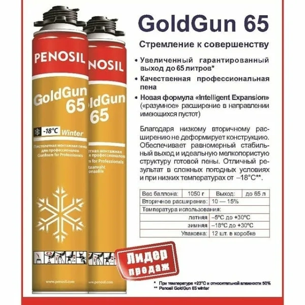ПЕНА PENOSIL GOLDGUN 65 WINTER ЗИМНИЙ 875